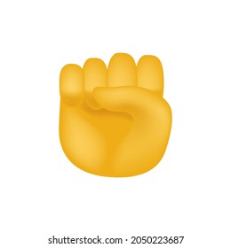 Raised Fist Hand Emoji Icon Illustration Sign. Human Gesture Vector Symbol Emoticon Design Vector Clip Art.