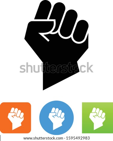 Raised Fist Hand Gesture Vector Icon