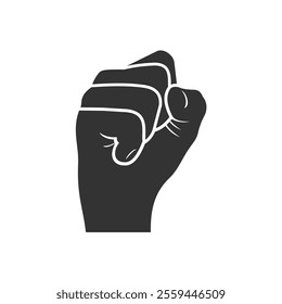 Raised fist hand logo vector icon