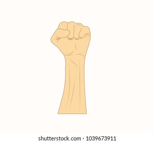 raised fist hand protest vector illustration
