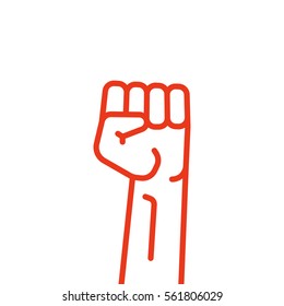 Raised Fist Hand Protest Vector Icon