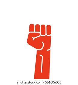 Raised Fist Hand Protest Vector Icon