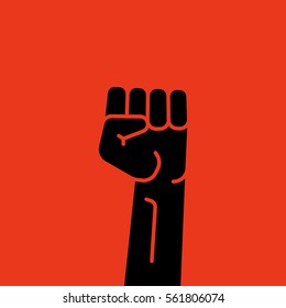 Raised Fist Hand Protest Vector Icon
