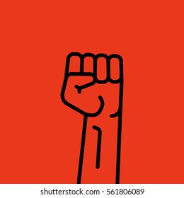 Raised Fist Hand Protest Vector Icon