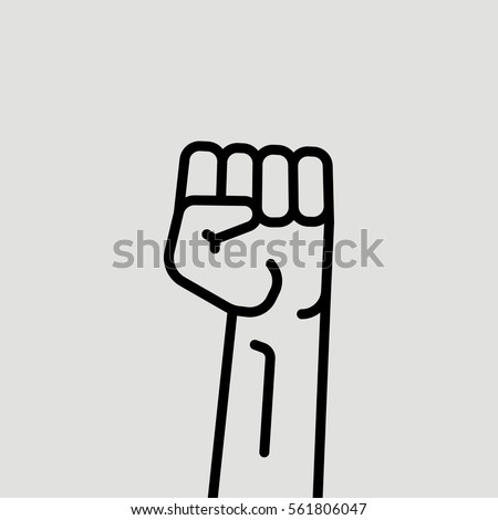 Raised Fist Hand Protest Vector Icon