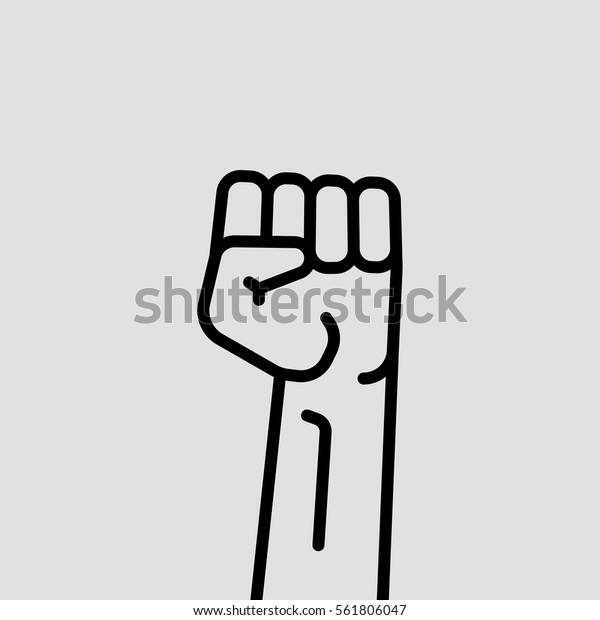 Raised Fist Hand Protest Vector Icon Stock Vector Royalty Free 561806047 9981