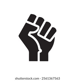 Raised fist icon silhouette new