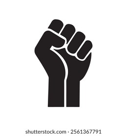 Raised fist icon silhouette new