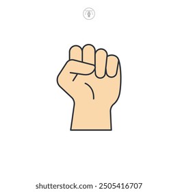 Raised Fist icon symbol vector illustration isolated on white background