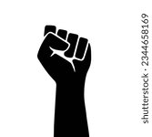 Raised fist isolated on white background