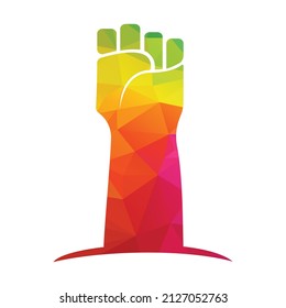 Raised Fist logo design vector. Freedom and Revolution logo design.