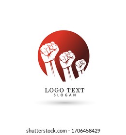 Raised Fist Logo. Icon & Symbol Vector Template.