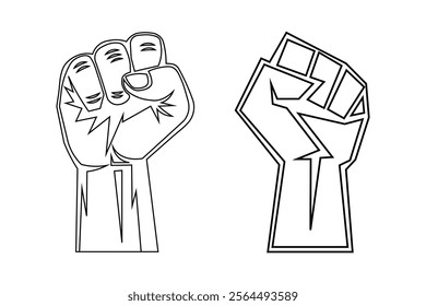 Raised Fist Power Sign Vectors for Events, raised fist, power symbol, revolution sign, protest icon, solidarity gesture, activism symbol, social justice, strength symbol, unity sign