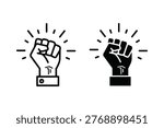 Raised Fist Power Solidarity Icon Vector for Protest and Empowerment