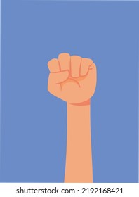 
Raised Fist in Protest Gesture Vector Concept Illustration. Activist with arm raised in protest striking and fighting for justice
