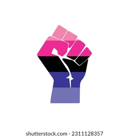 Raised fist sign isolated on white background. The concept of human rights symbol modern, simple, vector, icon for website design, mobile app, ui. Vector Illustration