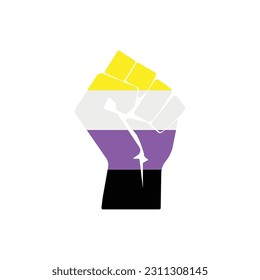 Raised fist sign isolated on white background. The concept of human rights symbol modern, simple, vector, icon for website design, mobile app, ui. Vector Illustration