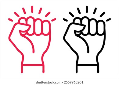 Raised Fist Symbol Representing Power and Strength
