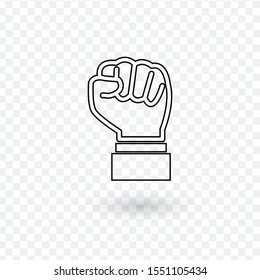 Raised fist - symbol of victory, strength, power and solidarity flat vector icon for apps and websites. Stock Vector illustration isolated on white background.