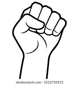 Raised fist - symbol of victory, strength, power and solidarity flat vector icons for apps and websites