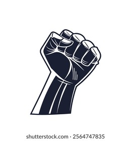 Raised fist - symbol of victory, strength, power and solidarity flat vector icons for apps and websites