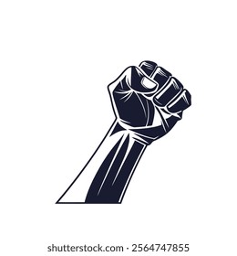 Raised fist - symbol of victory, strength, power and solidarity flat vector icons for apps and websites