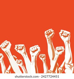 Raised Fist Symbolizing Unity and Strength Against a Radiant Background (6)