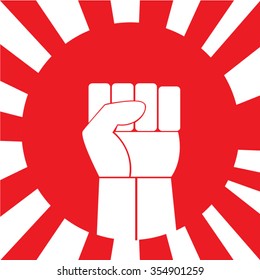 Raised fist vector icon