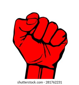 Raised fist vector icon art  hand protest graffiti strike fight