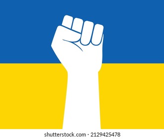 Raised fist vector icon. Human hand up in the air