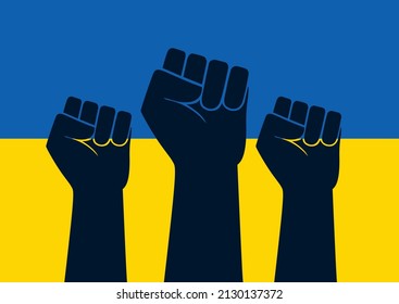 Raised fist vector icon. Human hand up in the air