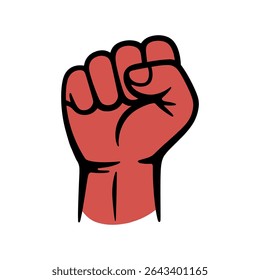 Raised Fist Vector Icon – Revolution and Power Symbol Hand Illustration