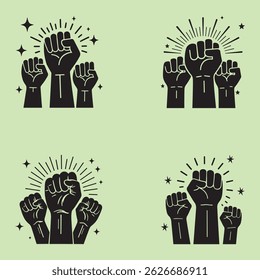 Raised Fist Vector Icons Vector Illustrator.