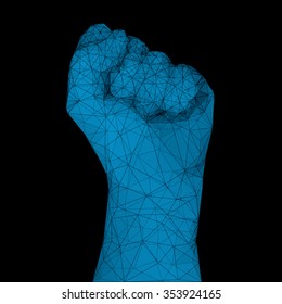 Raised fist vector illustration.