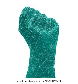 Raised fist vector illustration.