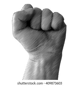 Raised fist vector illustration.