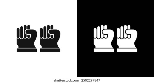 raised fists icon logo set vector