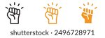 Raised Fists Icon Set Solidarity and Protest Illustrations for Social Justice