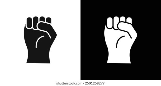 raised fists icon Symbol mark in filled style