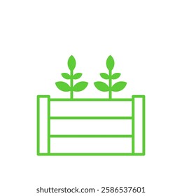 Raised Garden Bed icon. Isolated on white background.