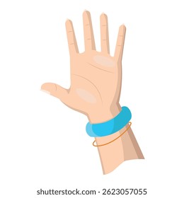 Hand hochgezogen mit Armbändern. Vektorgrafik