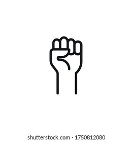 Raised Hand with clenched fist - Vector of Protest - Icon