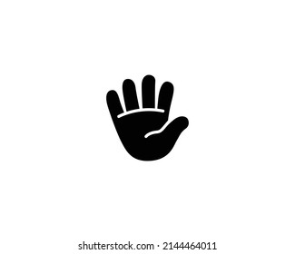 Raised Hand Emoji Gesture Vector Flat Illustration