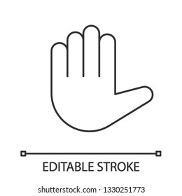 Raised Hand Emoji Linear Icon Thin Stock Vector (Royalty Free ...