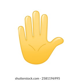 Raised hand emoji vector illustration. Hand with Fingers Splayed Gesture Emoticon. Emoticon showing deny or refuse hand gesture. Stop symbol with raised hand