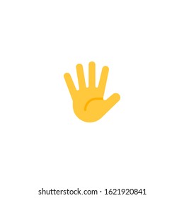 Raised hand with fingers splayed vector flat icon. Isolated raised hand emoji illustration 