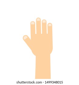 raised hand flat icon. hand up. vector image isolated on white background eps10