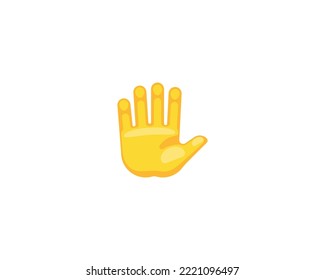 Raised Hand Gesture Emoticon. Vector Raised Hand Emoji