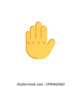 Raised hand gesture flat icon, vector sign, colorful pictogram isolated on white. Symbol, logo illustration. Flat style design