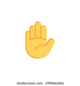 Raised hand gesture flat icon, vector sign, colorful pictogram isolated on white. Symbol, logo illustration. Flat style design